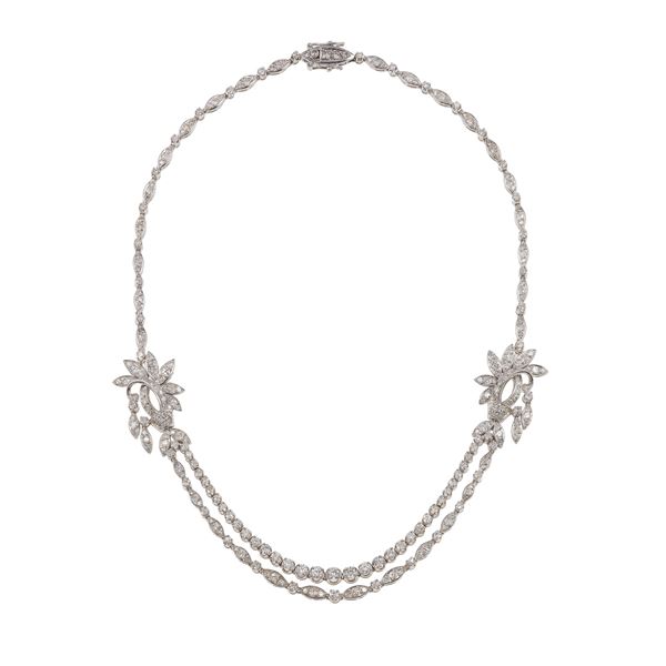 Girocollo con diamanti taglio brillante e huit-huit
