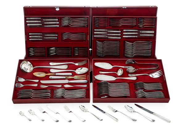 Servizio di posate. Argenteria italiana el XX secolo, argentiere Ricci & C. Alessandria