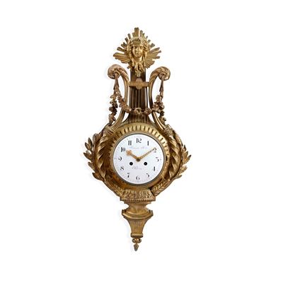 Raingo Frères, Orologio cartel in bronzo cesellato e dorato, Francia, XIX secolo