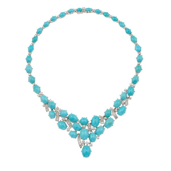 Girocollo con turchesi e diamanti
