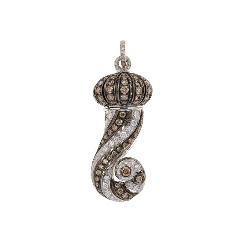 Diamond and gold pendant. Signed Chantecler  - Auction Fine Jewellery - Cambi Casa d'Aste