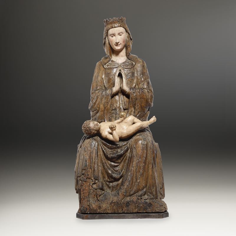 Madonna con Bambino. Arte veronese rinascimentale. Scultore prossimo ad Antonio Giolfino (documentato a Verona nel XV secolo)  - Asta Scultura e Oggetti d'Arte - Cambi Casa d'Aste