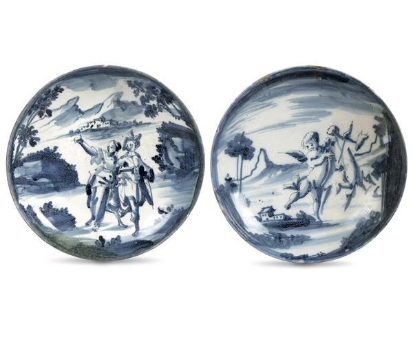 Due bacinelle Savona, Manifattura dei Chiodo-Peirano, prima metà del XVIII secolo 