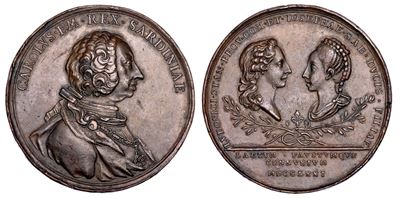 Casa Savoia. Carlo Emanuele III di Savoia, 1730-1773 Medaglia in Bronzo 1771.