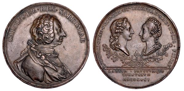 CASA SAVOIA. CARLO EMANUELE III DI SAVOIA, 1730-1773 Medaglia in bronzo 1771.