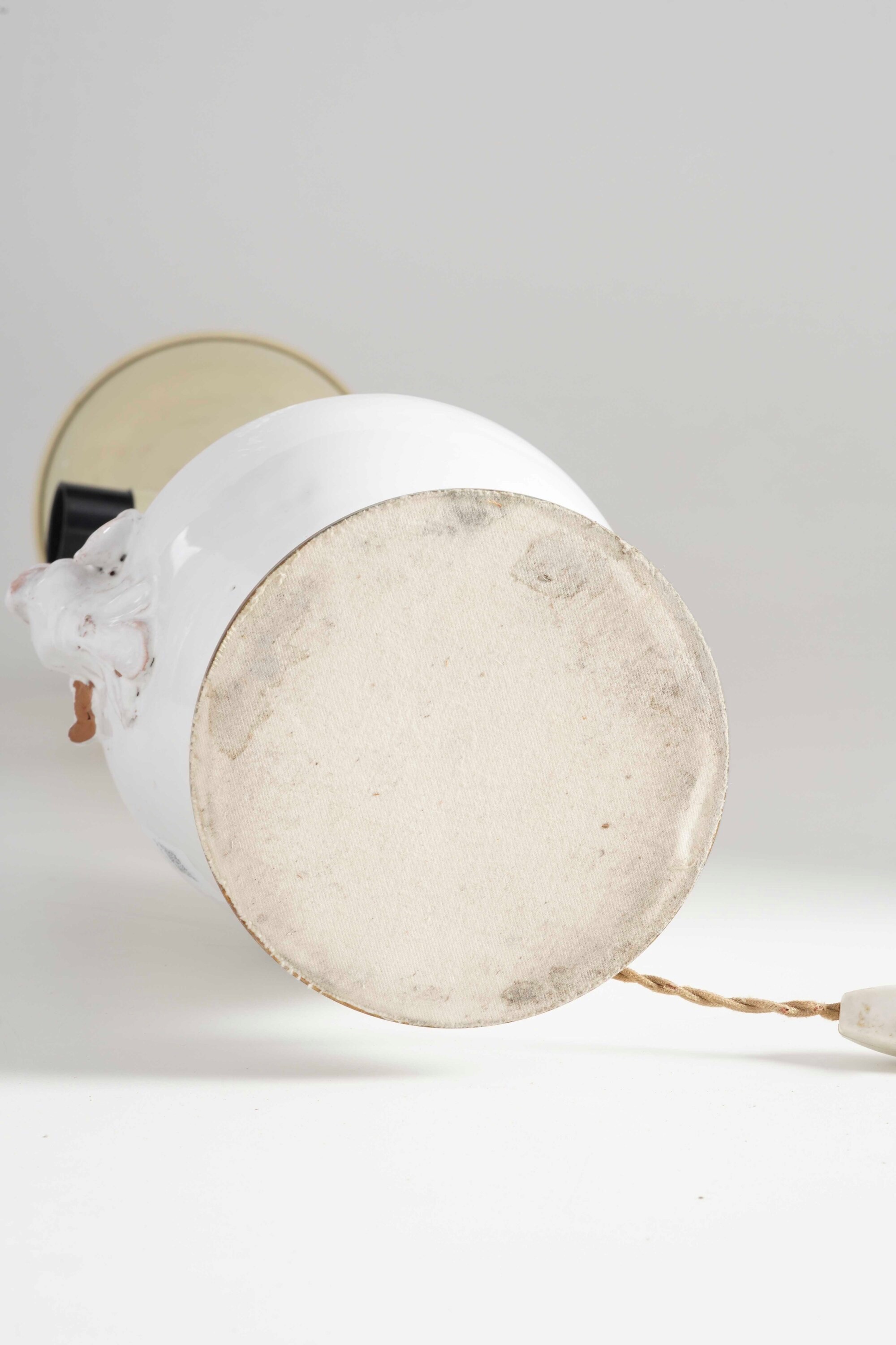Coppia di Lampade da Tavolo in Terracotta Maiolicata. XX Secolo