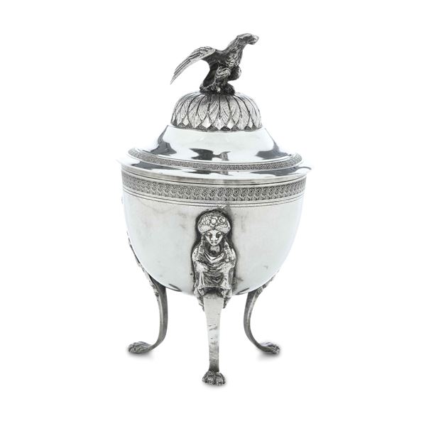 Zuccheriera. Argenteria italiana del XX secolo (imitazione bolli Roma)