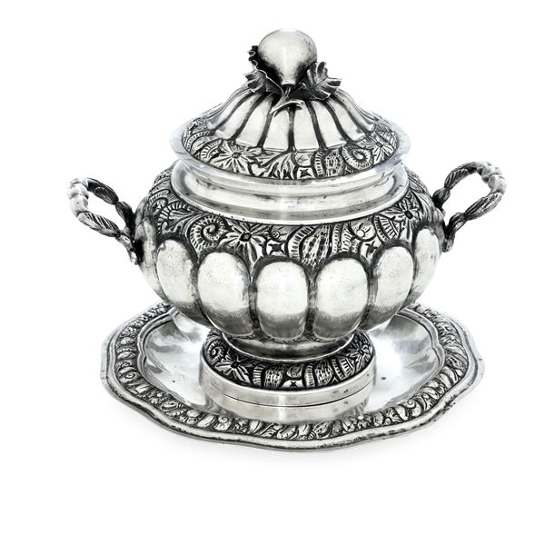 Napoli XIX secolo Zuppiera biansata