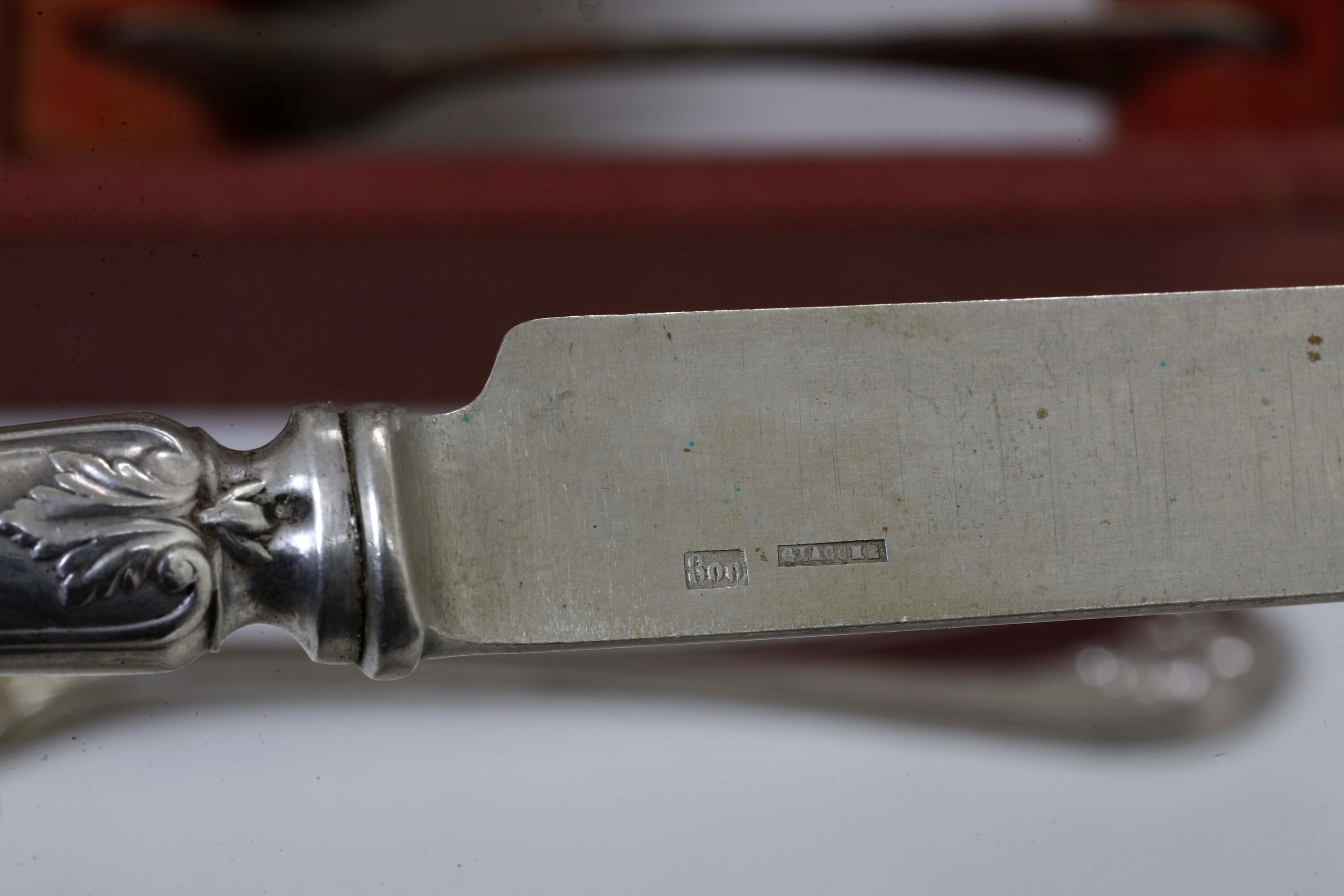 Importante Servizio di Posate Entro Custodia in Legno. Milano Seconda Metà del XIX Secolo, Argent...