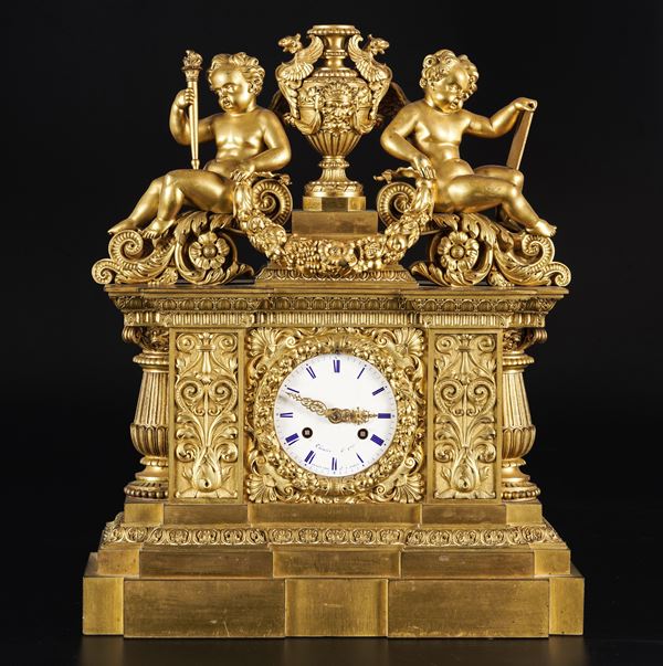 Pendola da camino. Louis Moinet (1768-1853) e Thomire et Cie, probabilmente Pierre-Philippe Thomire (1757-1843), Parigi, prima metà XIX secolo   