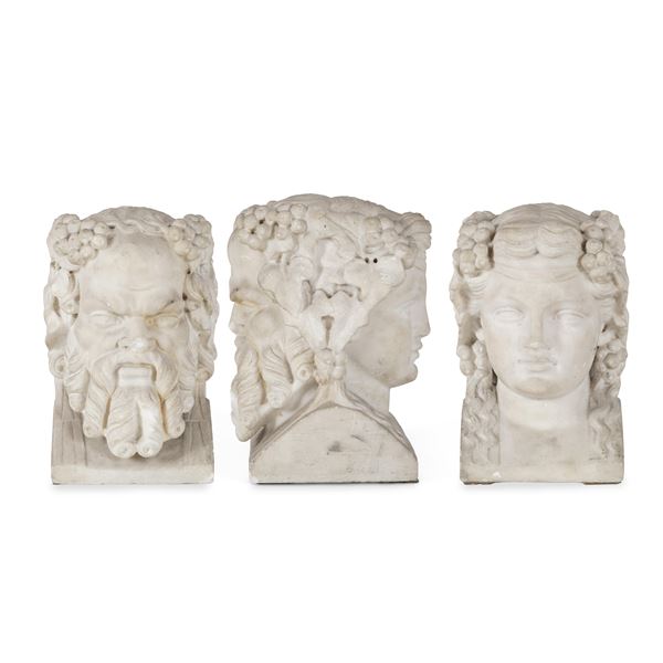 Erma bifronte con sileno e menade. Arte neoclassica, XVIII-XIX secolo