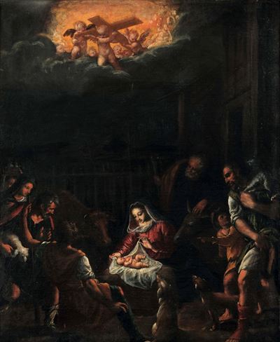 Adorazione dei Pastori, olio su tela