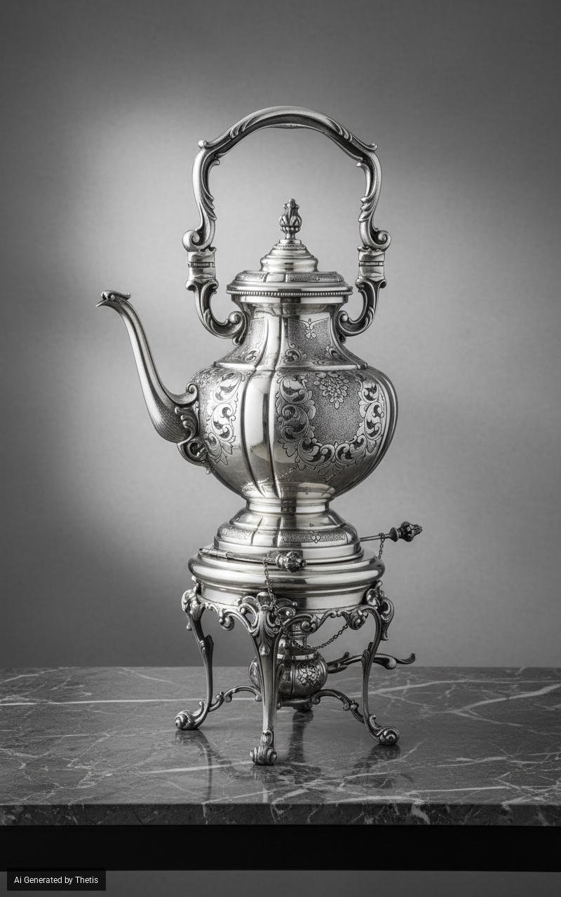 Grande Samovar. Argenteria Artistica Italiana del XX Secolo. Argentiere Gianni Pietrasanta & C., ...