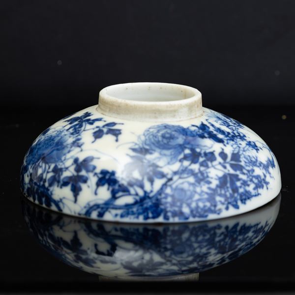 Sciacquapennelli in porcellana bianca e blu, Cina, Dinastia Qing (1644-1912)