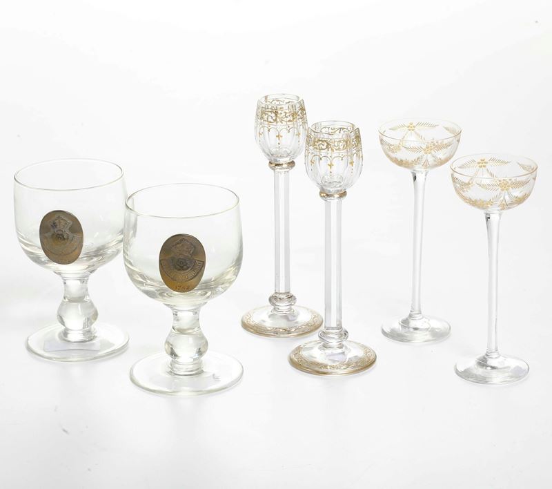 Lotto di tre coppie di calici di varie forme e dimensioni  - Asta Antiquariato - Cambi Casa d'Aste