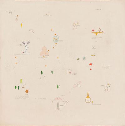 L'impressione che si ricava è che, smalto su tela, 50x50 cm, 1978