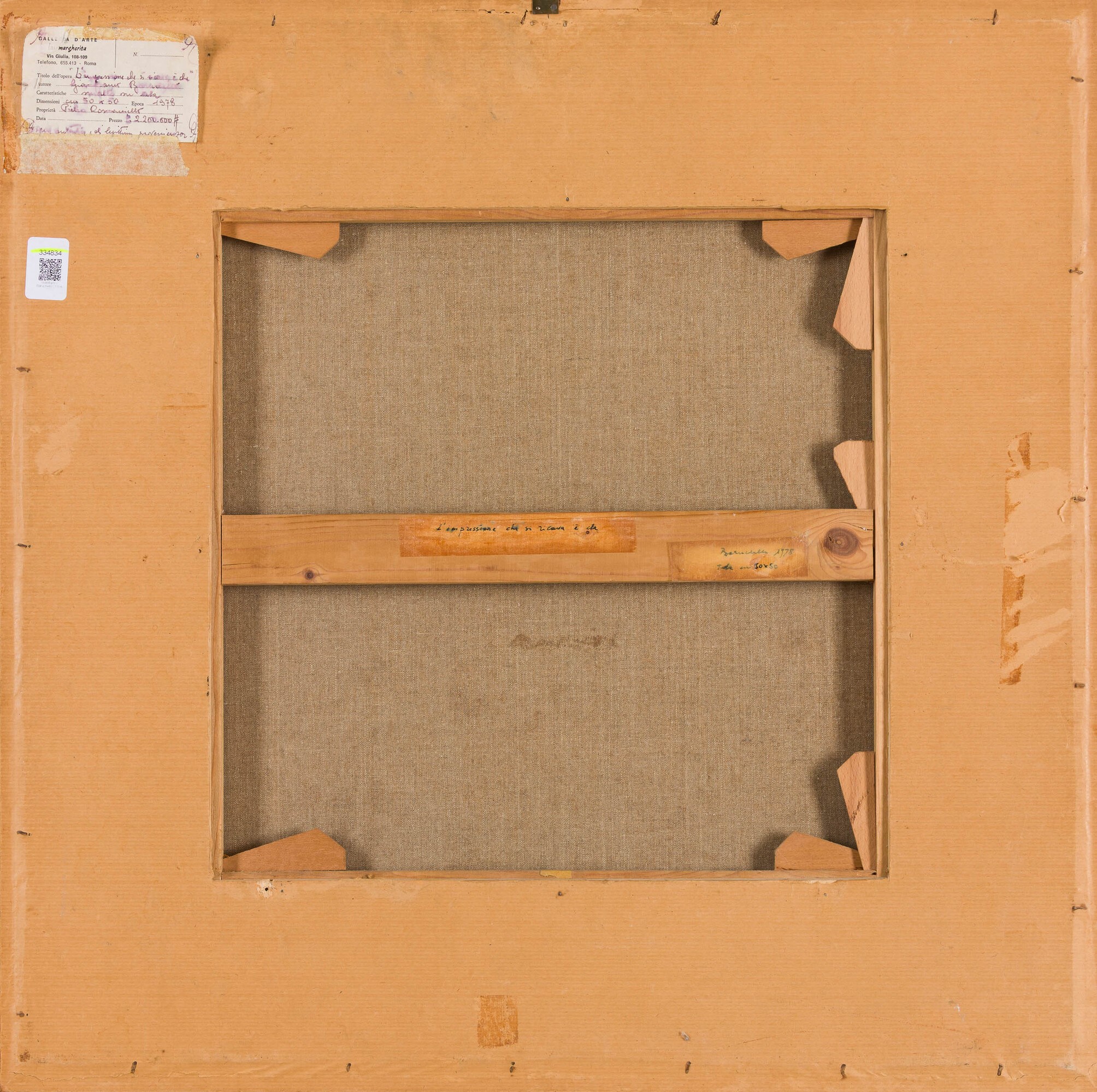 Gianfranco Baruchello - L'impressione che si ricava è che, smalto su tela, 50x50 cm, 1978