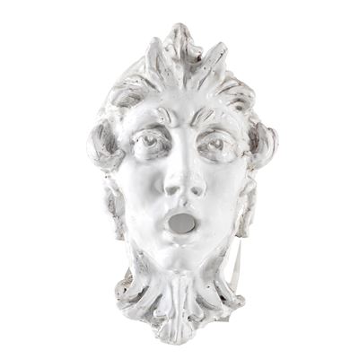 Mascherone di Fontana in Terracotta Invetriata. XX Secolo