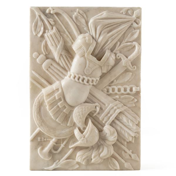 Rilievo con panoplia militare. Arte neoclassica, XIX secolo