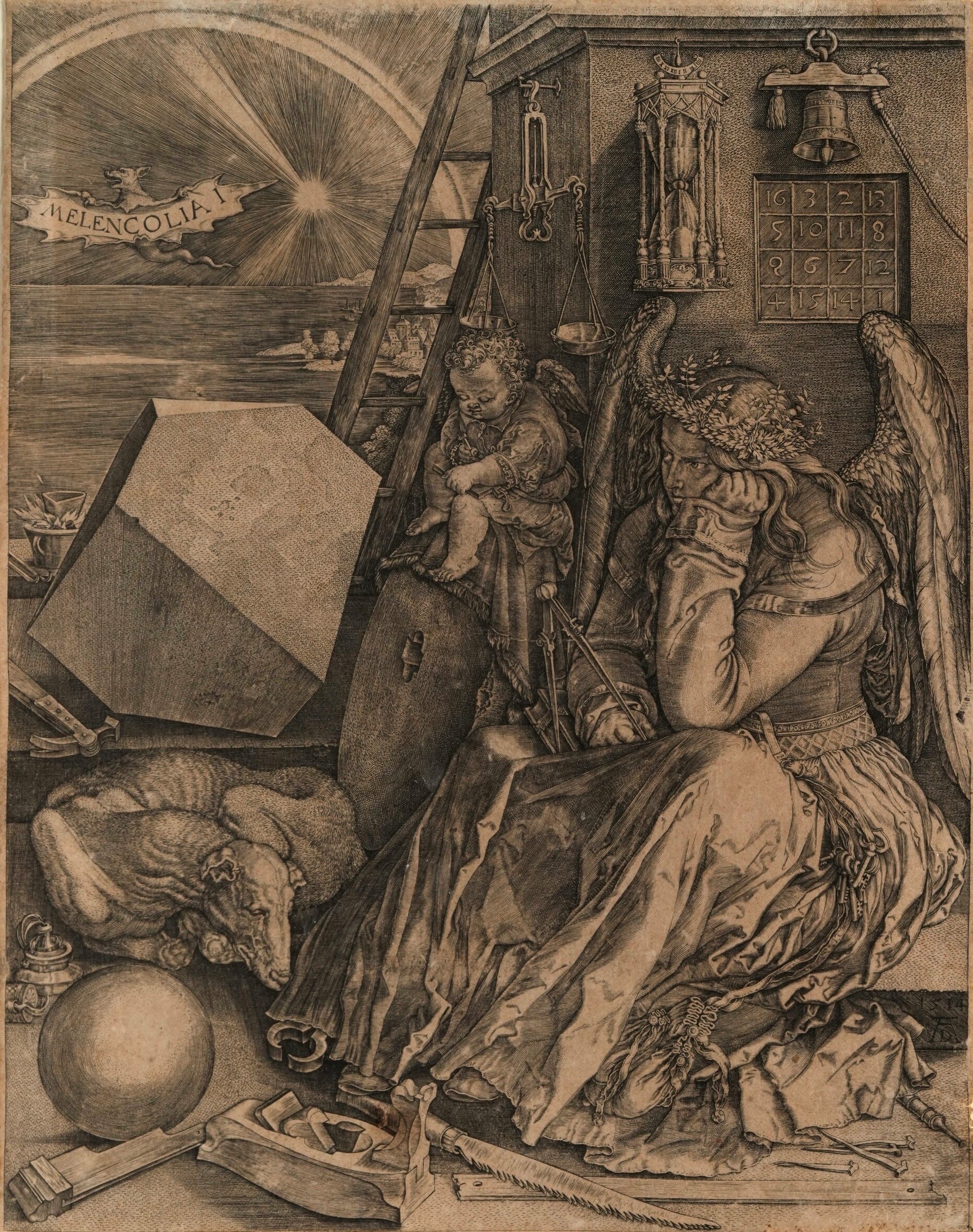 Wierix Hieronymus (1519-1619), da Albrecht Durer Melancholia
