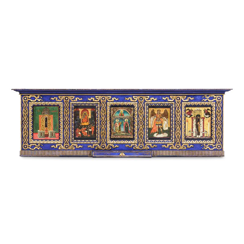 Polittico contenente cinque icone. Russia, XVIII-XIX secolo  - Asta Argenti da Collezione - I - Cambi Casa d'Aste