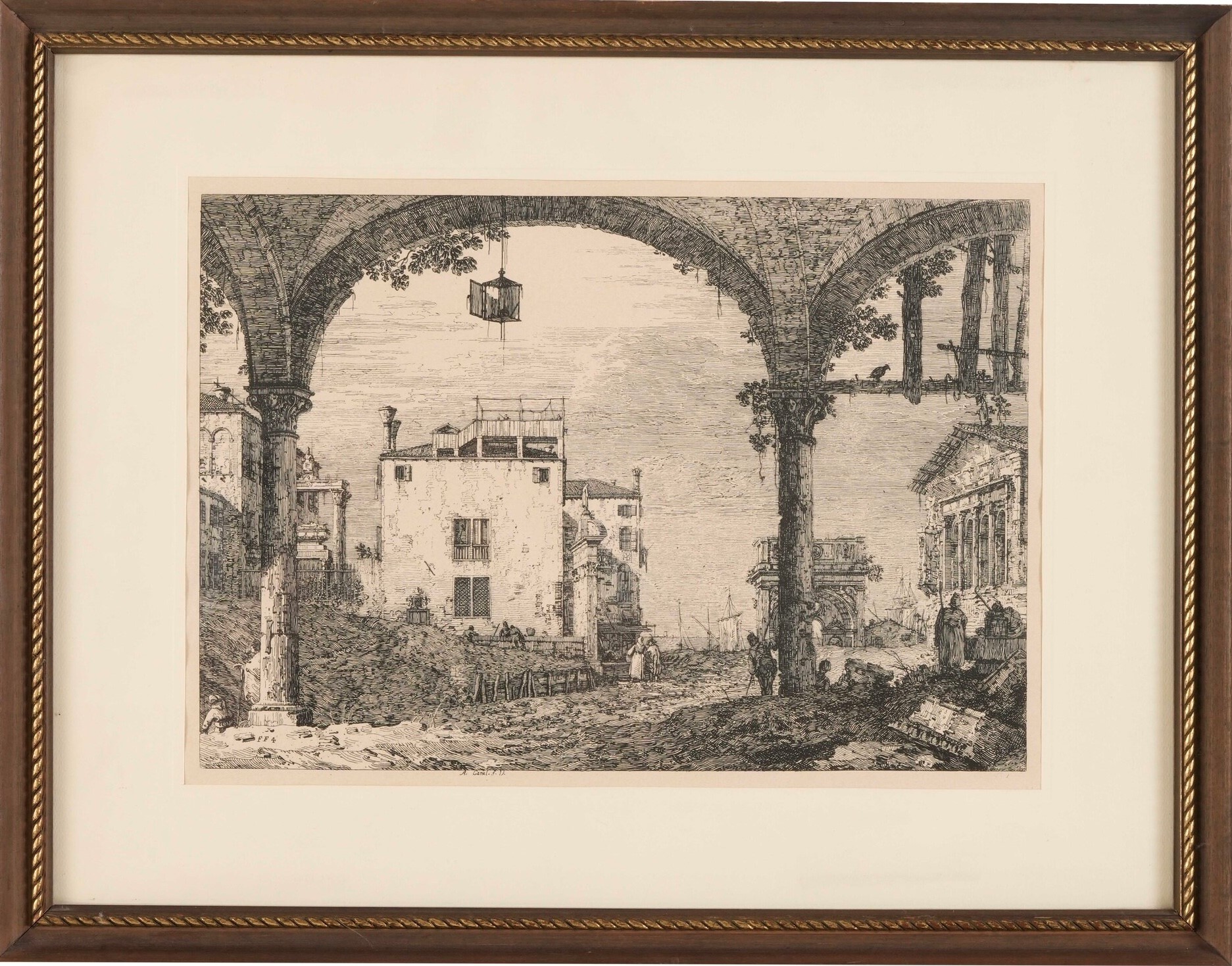 Canal Antonio Detto Canaletto (1697-1768) Portico con Lanterna (riproduzione del Secolo XX)