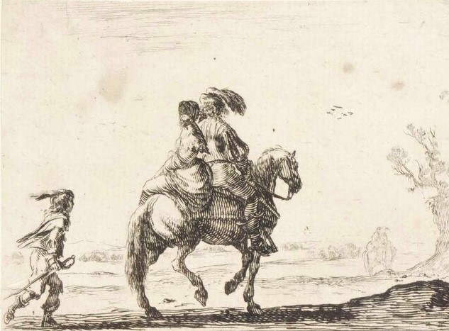 Della Bella Stefano (1610-1664) Paesaggio con Viandanti e Cavalieri / Paesaggio con Viandanti / S...