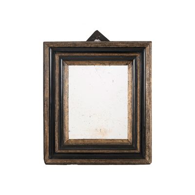 Specchiera con Cornice Guilloche in Legno Laccato e Dorato. XVIII Secolo