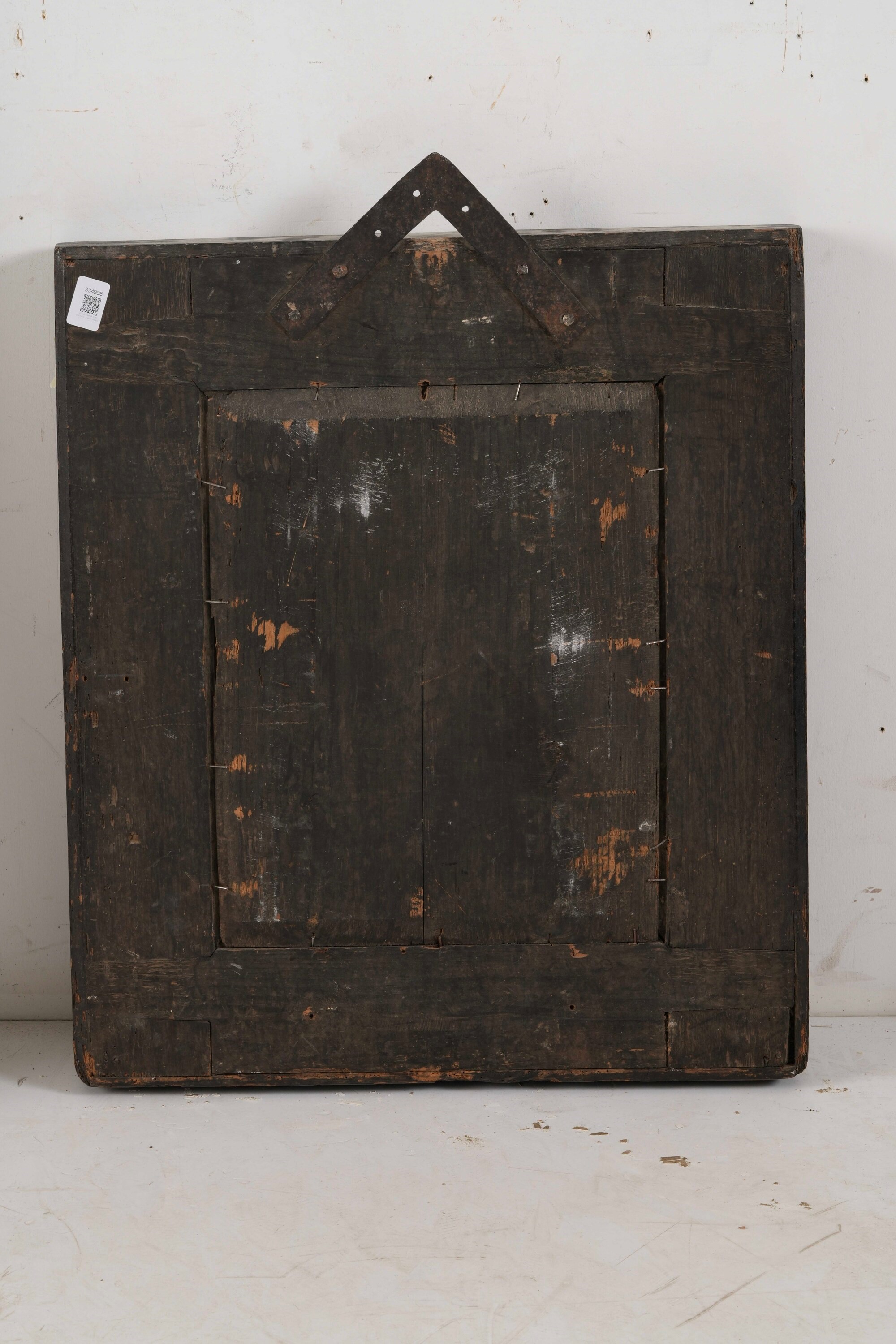 Specchiera con Cornice Guilloche in Legno Laccato e Dorato. XVIII Secolo