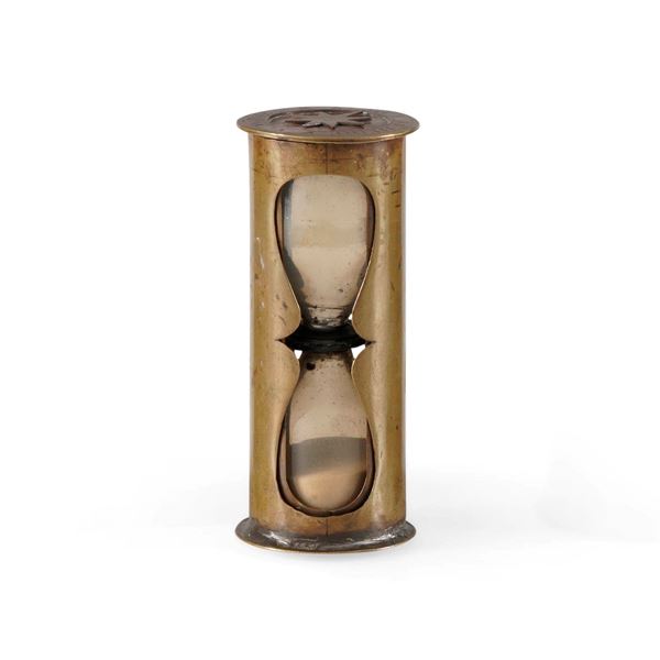 Clessidra con segna ore in ottone e vetro. XVII-XVIII secolo