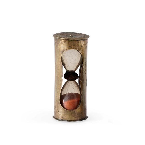 Clessidra in ottone e vetro. XVII-XVIII secolo