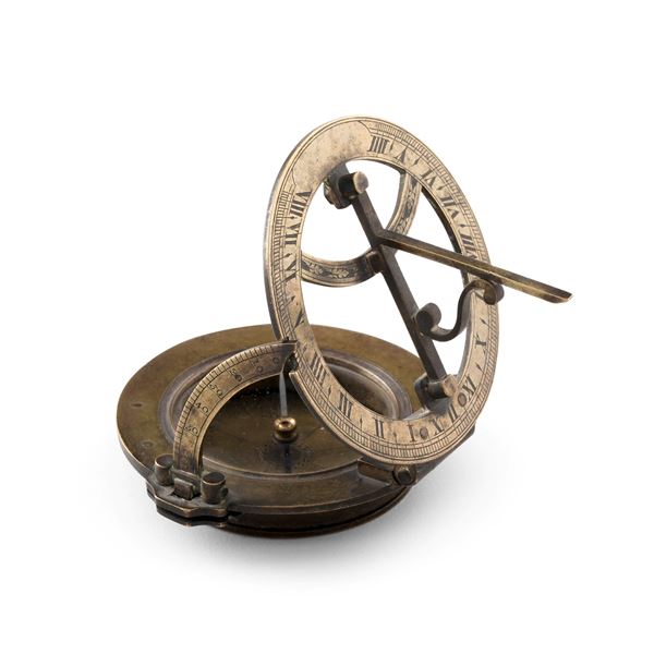 Orologio solare equinoziale in ottone. XVIII secolo