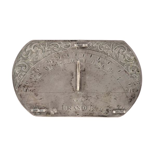 Meridiana in argento, firma G.F. Brander (Augsburg 1713-1783)