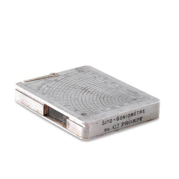 Telemetro o goniometro da campo tascabile, Huet & Cie, Parigi XIX secolo