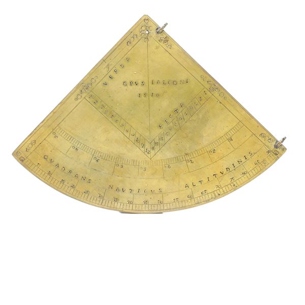 Quadrante astronomico in bronzo dorato. Iscritto opus Falconi 1510
