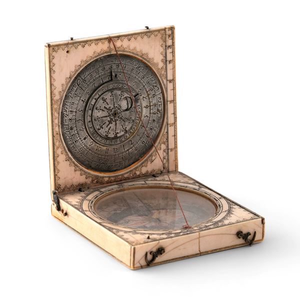 Orologio solare dittico firmato Charles Bloud a Dieppe, XVII secolo