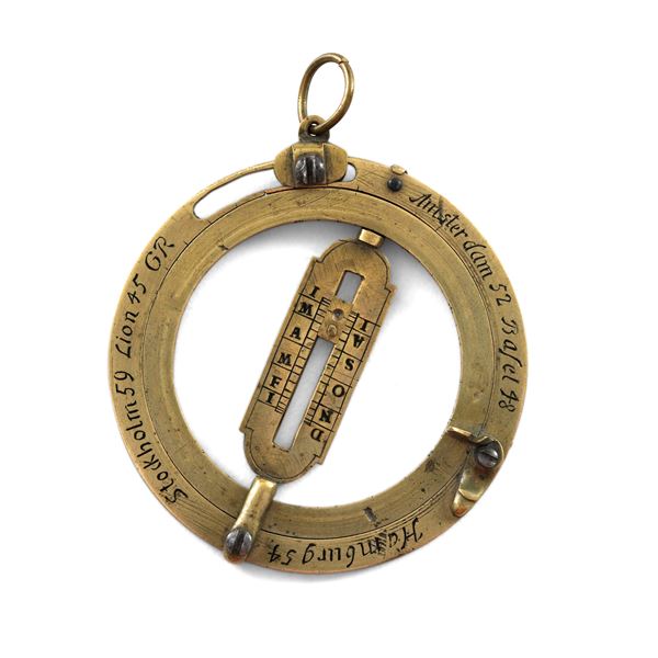 Anello solare equinoziale in ottone, Fiandre (?) XVIII secolo