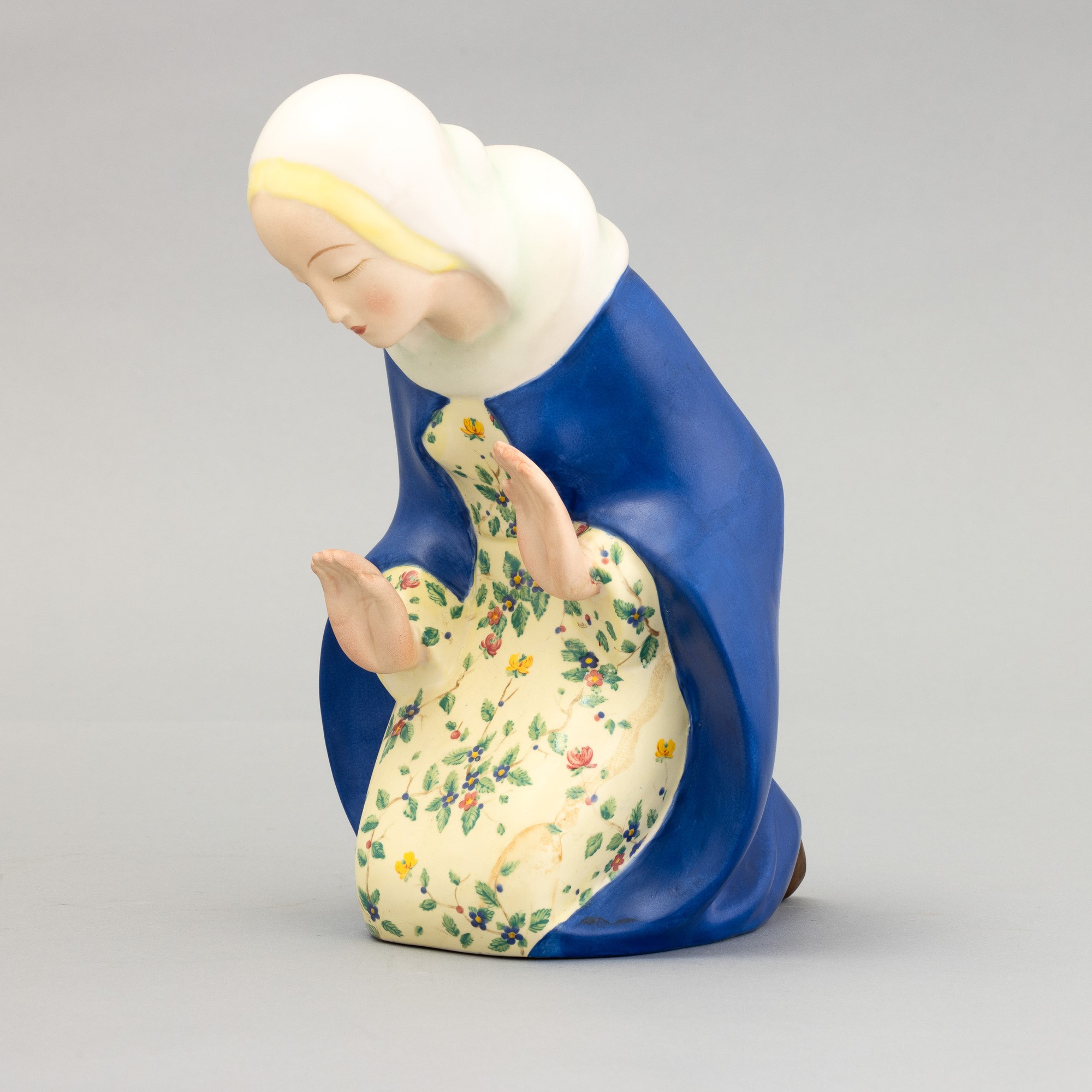 Paola Bologna - Figura di Madonna in preghiera, terraglia a colaggio policroma