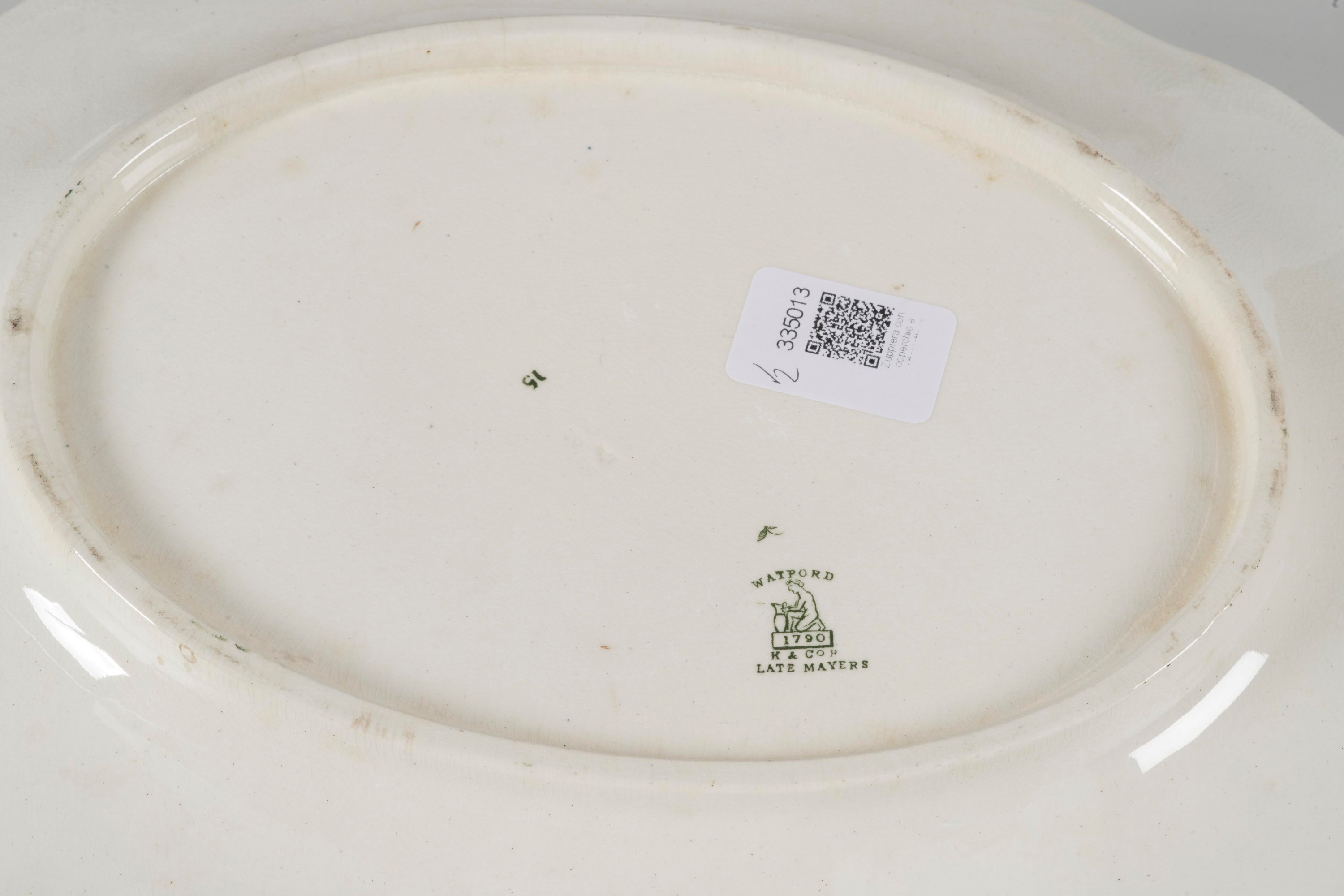 Kelling & Co, Zuppiera con sottopiatto, porcellana, Inghilterra, 1890 circa