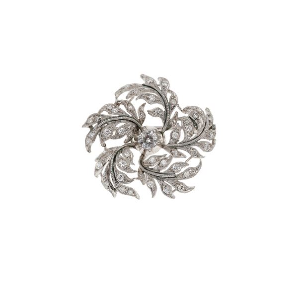 Diamond and platinum brooch