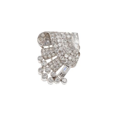 Spilla con Diamanti Taglio Brillante, Huit-huit e Baguette