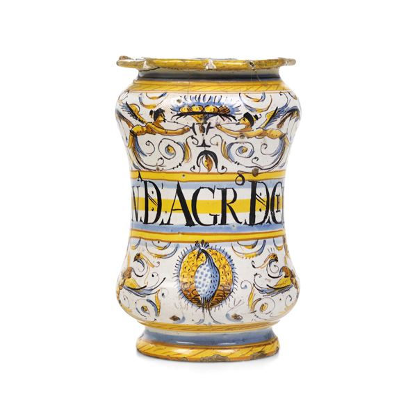 Albarello Officina marchigiana o derutese, metà del XVII secolo