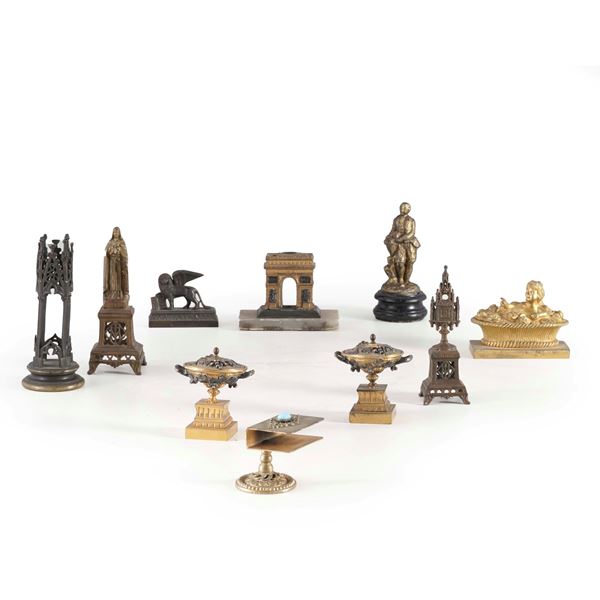 Dieci modellini e soprammobili in bronzo