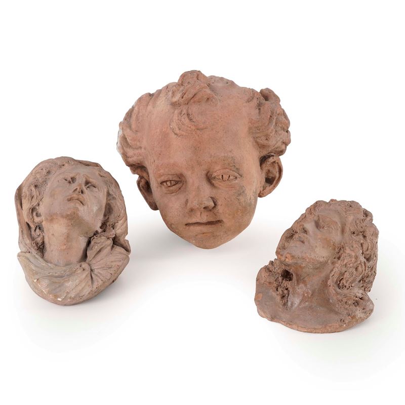 Scultore del XX secolo Tre teste  - Asta Oggetti d'Arte - La Wunderkammer di Ettore Mocchetti - Cambi Casa d'Aste