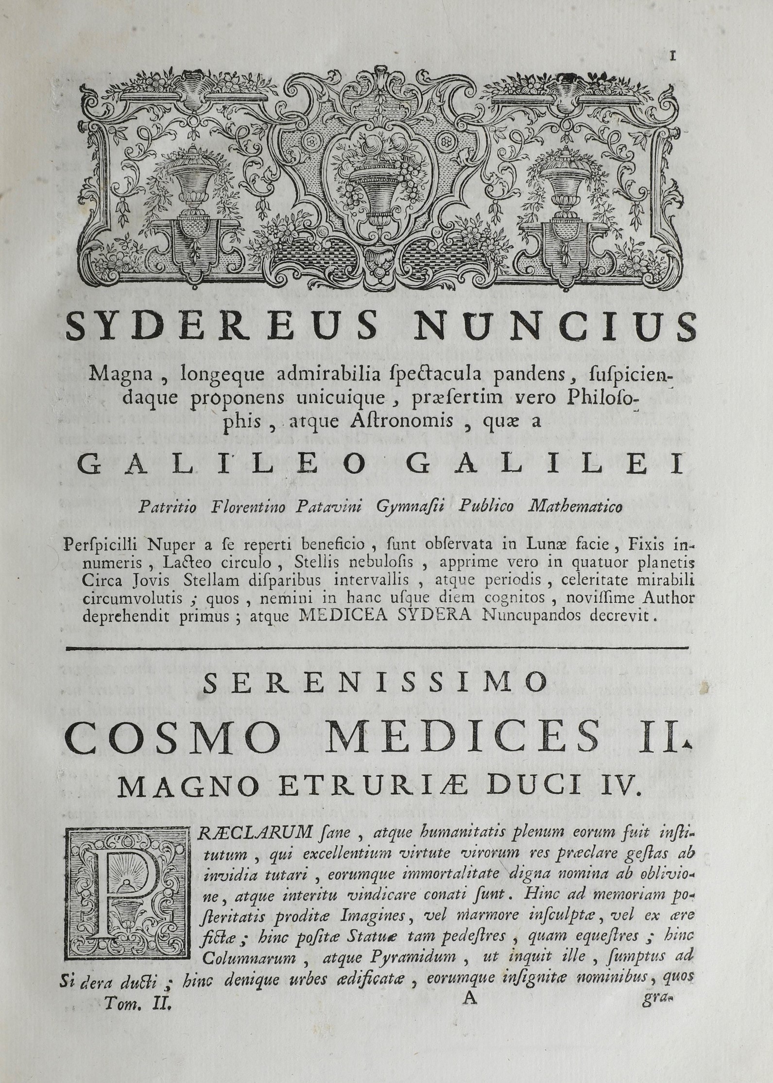 Galilei Galileo (1564-1642) Opere di Galileo Galilei Divise in Quattro Tomi.. in Padova, nella St...