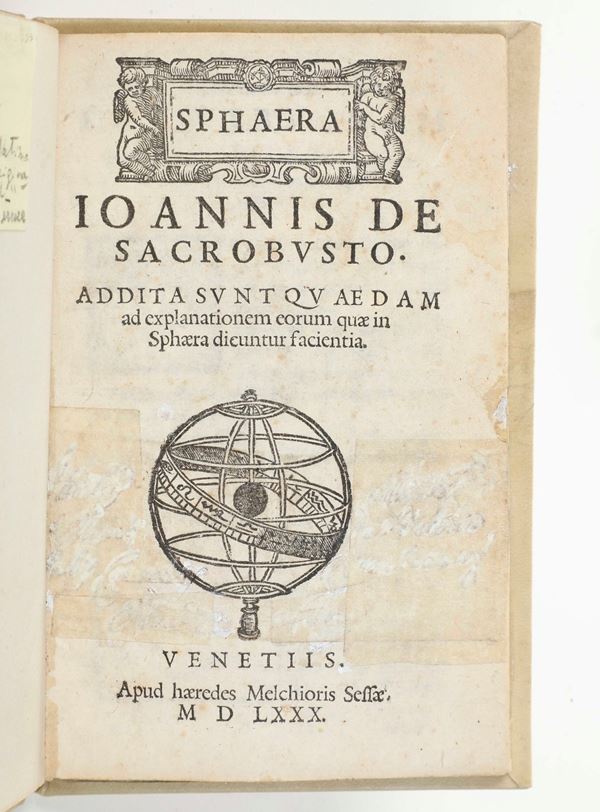 De Sacrobosco Joannis (1195-1256) Sphaera Venetiis, apud Haeredes Melchioris Sessae, 1580