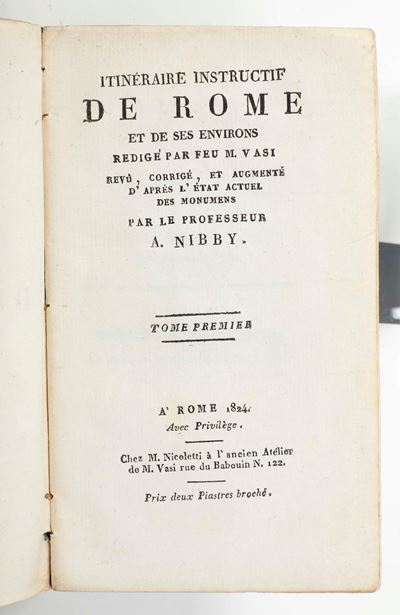 Mariano Vasi, Itineraire instructif de Rome, 1824