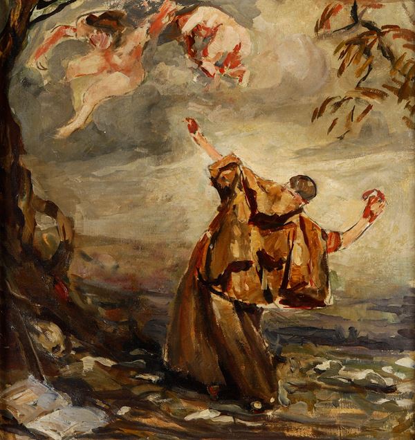 Lino Selvatico - Sant'Antonio che scalcia le tentazioni