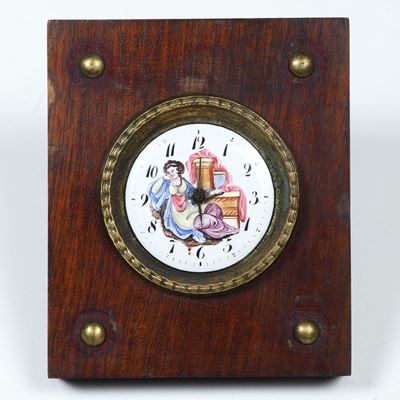 Orologio da Parete in Legno con Quadrante in Porcellana. Movimento Firmato In. Bonvley London 185...