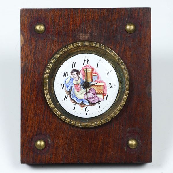 Orologio da parete in legno con quadrante in porcellana. Movimento firmato In. Bonvley London 1852  